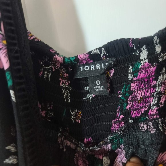 Torrid Midi Challis Surplice Skater Dress m0 - Picture 2 of 6